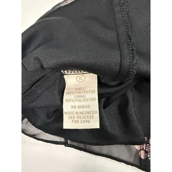 Y2K Jonathan Martin Women's Top Black Size XL Floral Ruffled Babydoll Top - Picture 5 of 8